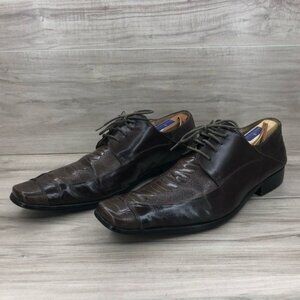 Giovanni Oxfords Men's 11 Classics Brown Leather Lace Up Dress Shoes